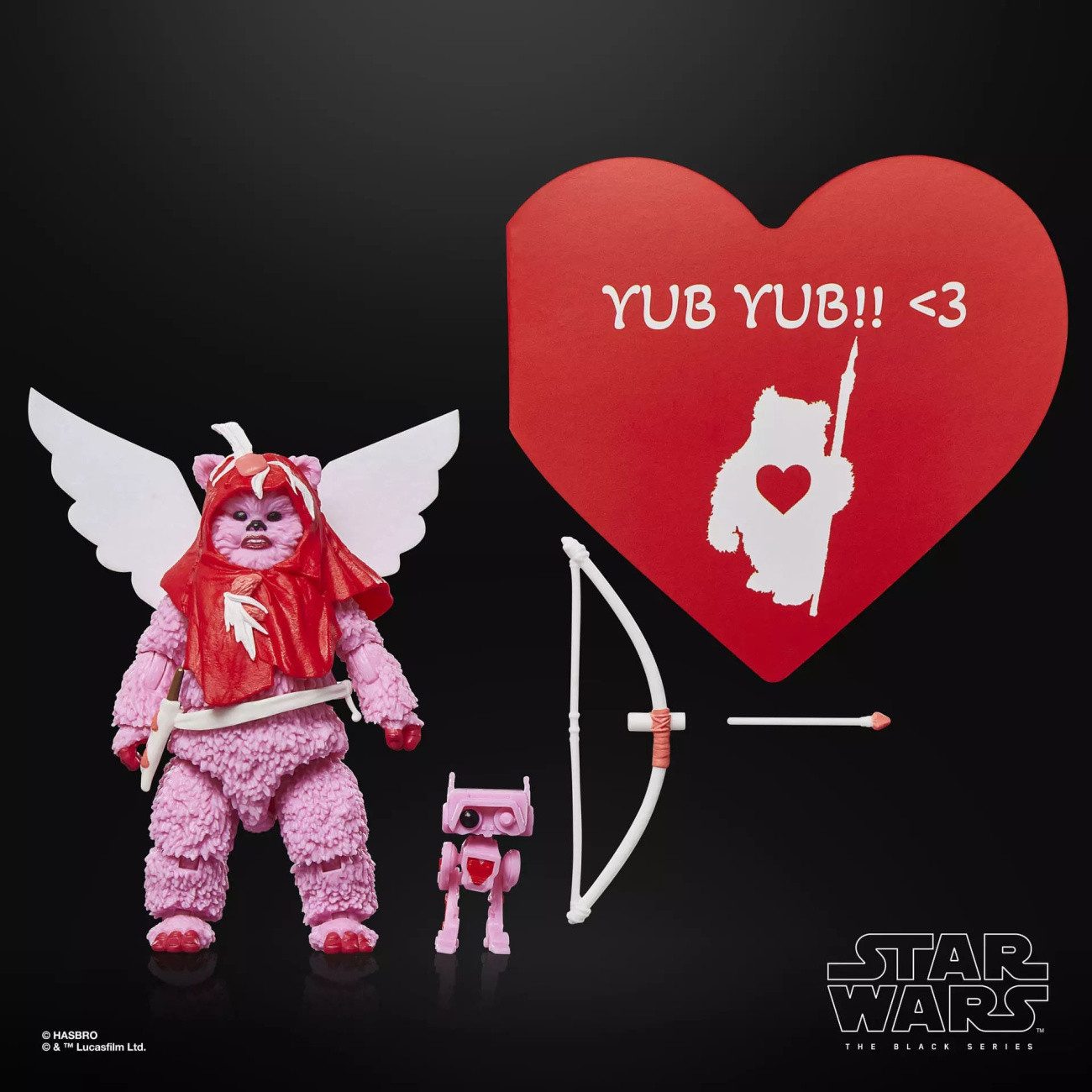 Hasbro Actionfigur Star Wars Black Series Actionfigur Ewok (Valentine’s Day Edition) 15 c
