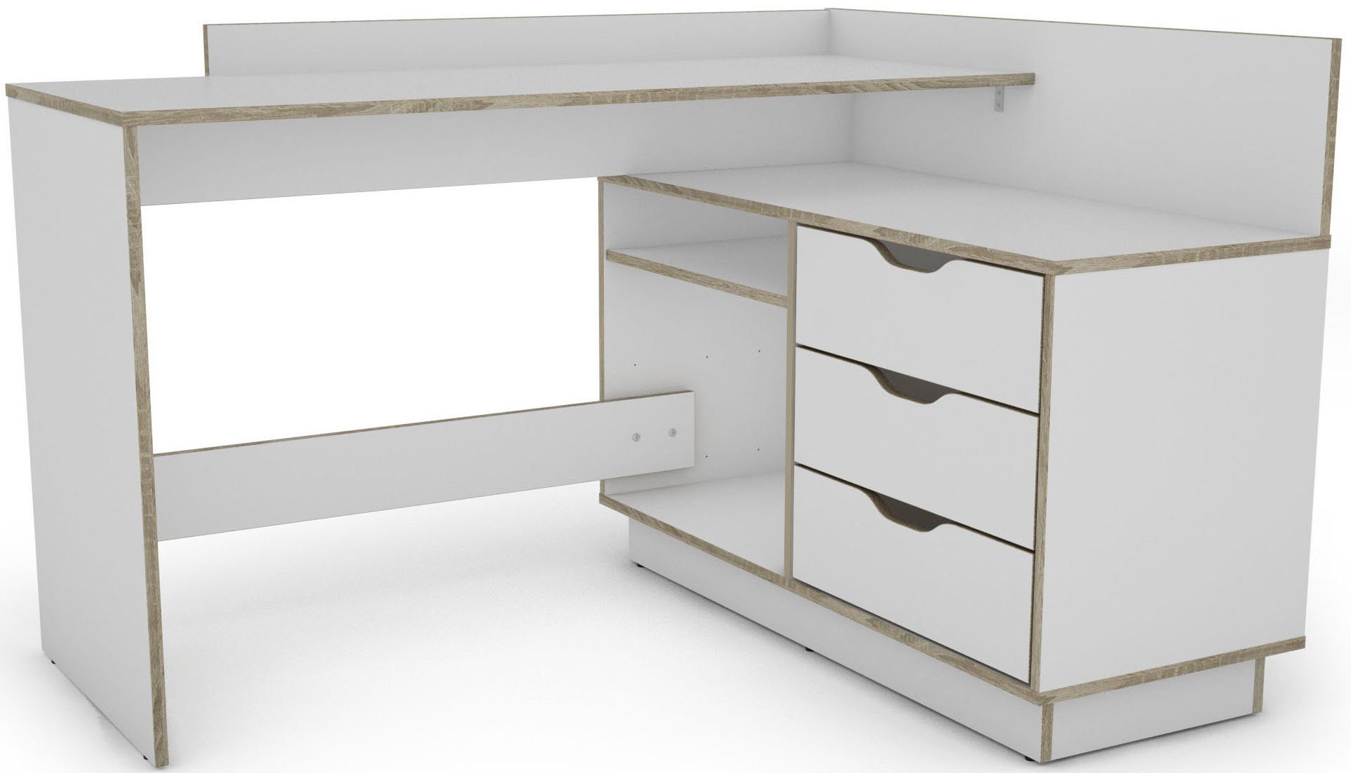 OTTO home Eckschreibtisch Bexley, mit viel Stauraum, Breite 129 cm, rechts oder links montierbar – Bild 5 von 5