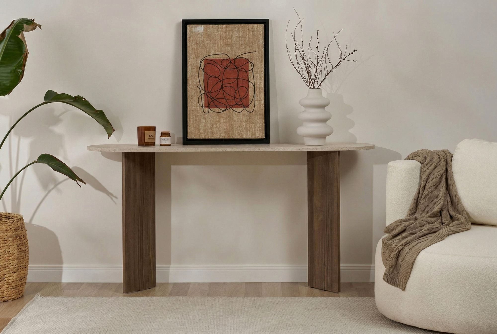 Skye Decor Konsolentisch Sira (Packing, 1 Tisch), 150 cm x 75 cm x 35 cm, 100% melaminbeschichtete