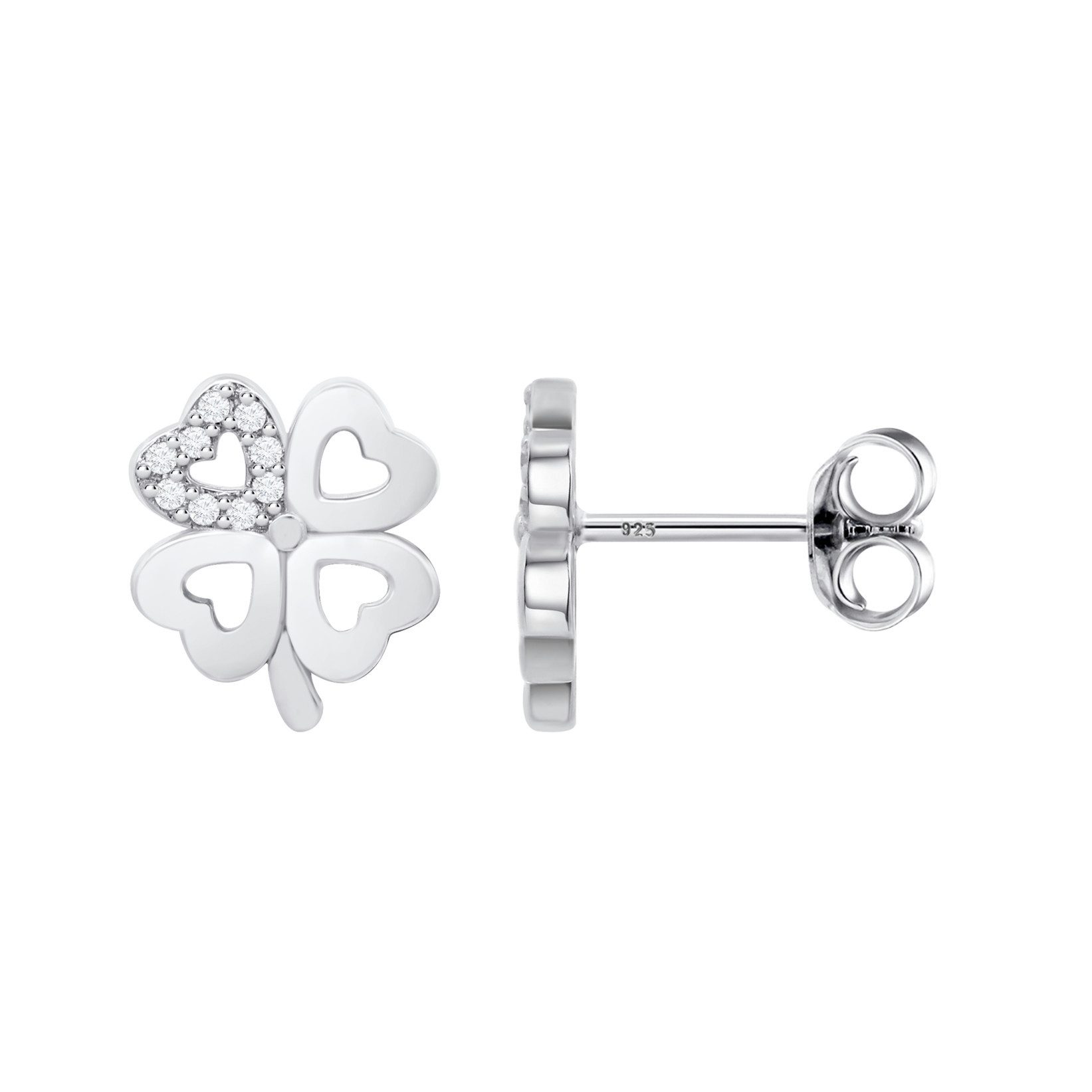 Lotus Paar Ohrstecker Silver Damen LP3305-4/1 Silber Kleeblatt Zirkonia 9 mm