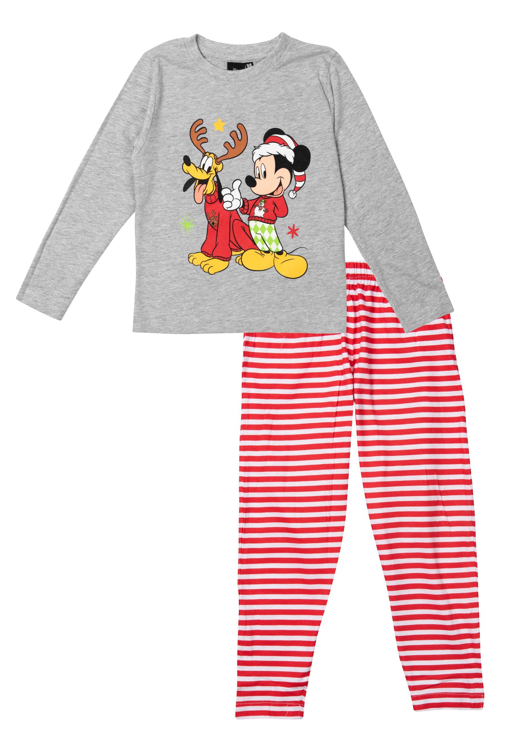 United Labels® Schlafanzug Disney Mickey Mouse XMAS Schlafanzug Jungen Langarm Christmas