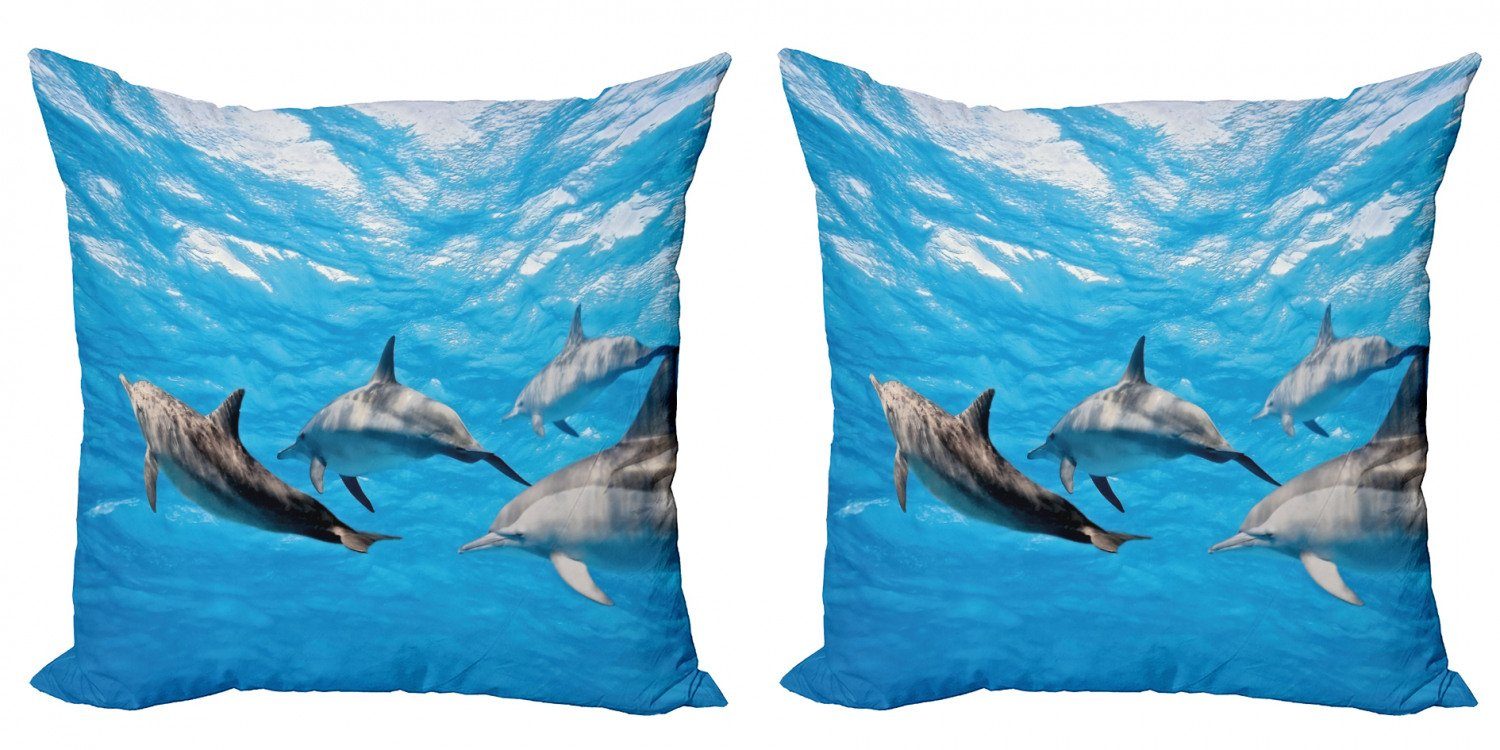 Kissenbezüge Modern Accent Doppelseitiger Digitaldruck, Abakuhaus (2 Stück), Delphin Zum Glück Schwimmen Fische
