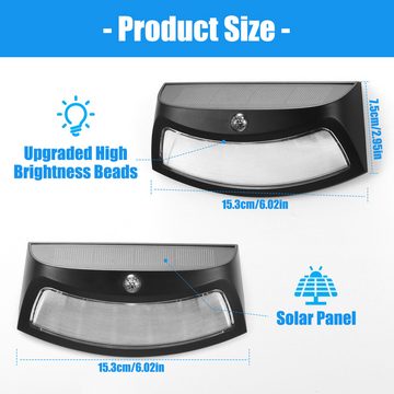 BlingBin LED Außen-Wandleuchte Solar-Wandleuchte mit Bewegungssensor,Doppelte Lichtmodi, LED fest integriert, warmes WeiB, Elegantes Design, Perfekte Beleuchtungslösung für Außenbereiche