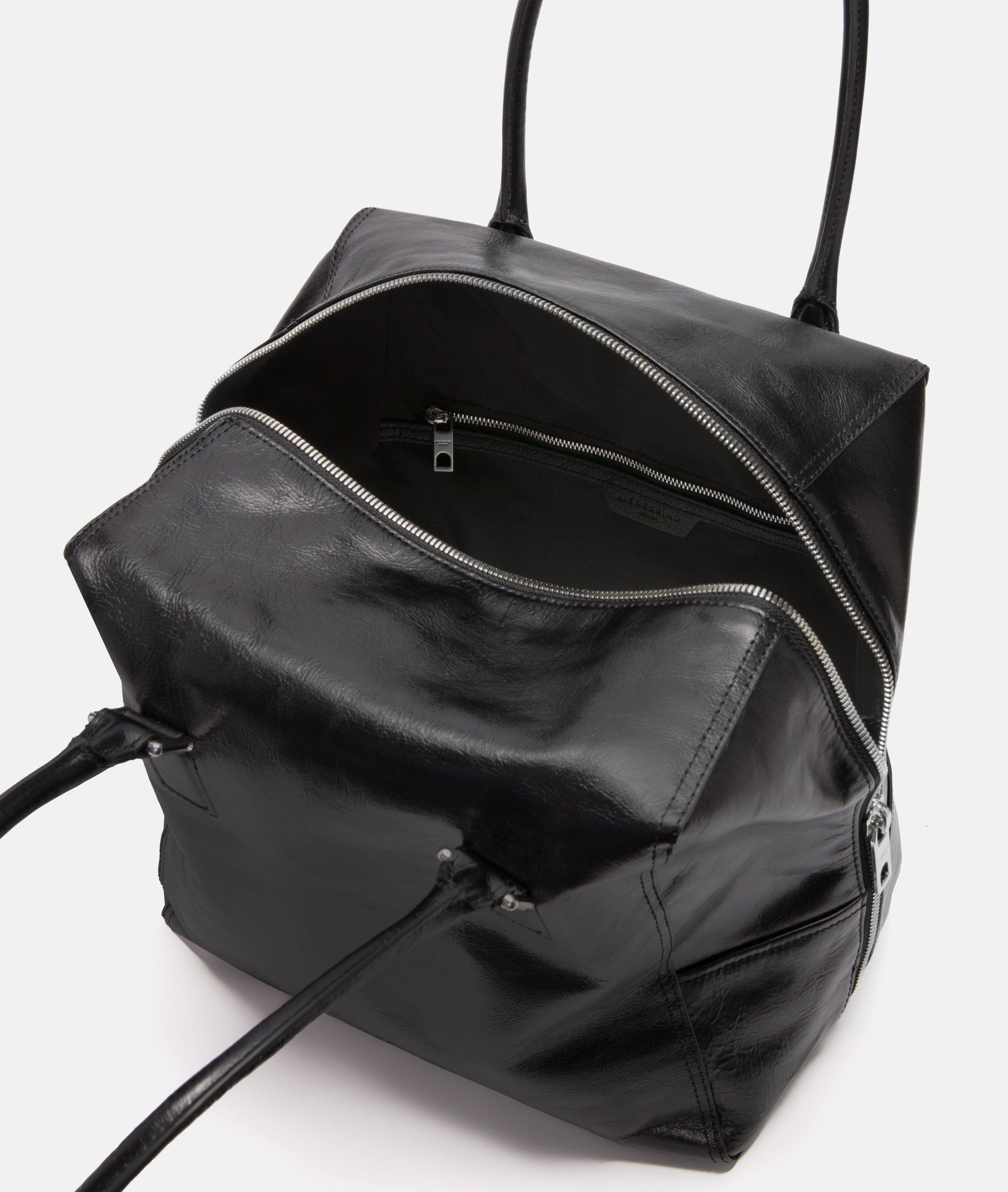 Liebeskind Berlin Schultertasche Archive Kayla Satchel M, Geräumige Schultertasche aus glänzendem Leder