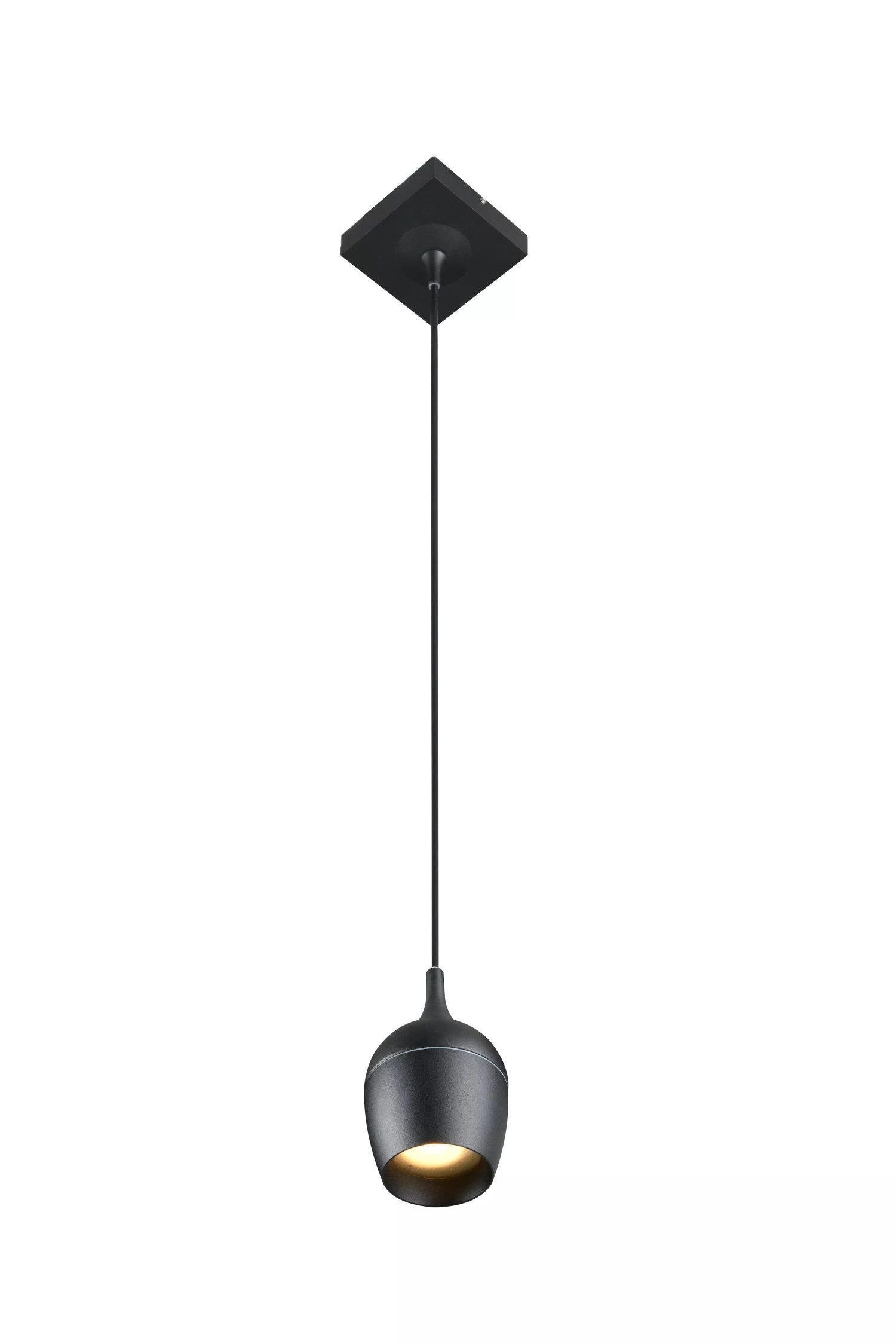 Licht-Erlebnisse Pendelleuchte INOVA, ohne Leuchtmittel, Aluminium GU10 IP44 rund D: 10 cm H: max. 146,7 cm Schwarz Modern