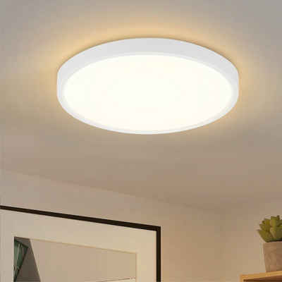 Nettlife Deckenleuchten LED Deckenlampe Badlampe Flaches Design IP44 22cm 15W, Wasserdicht , Energie sparen, LED fest integriert, Warmweiß, für Küche Flur Schlafzimmer