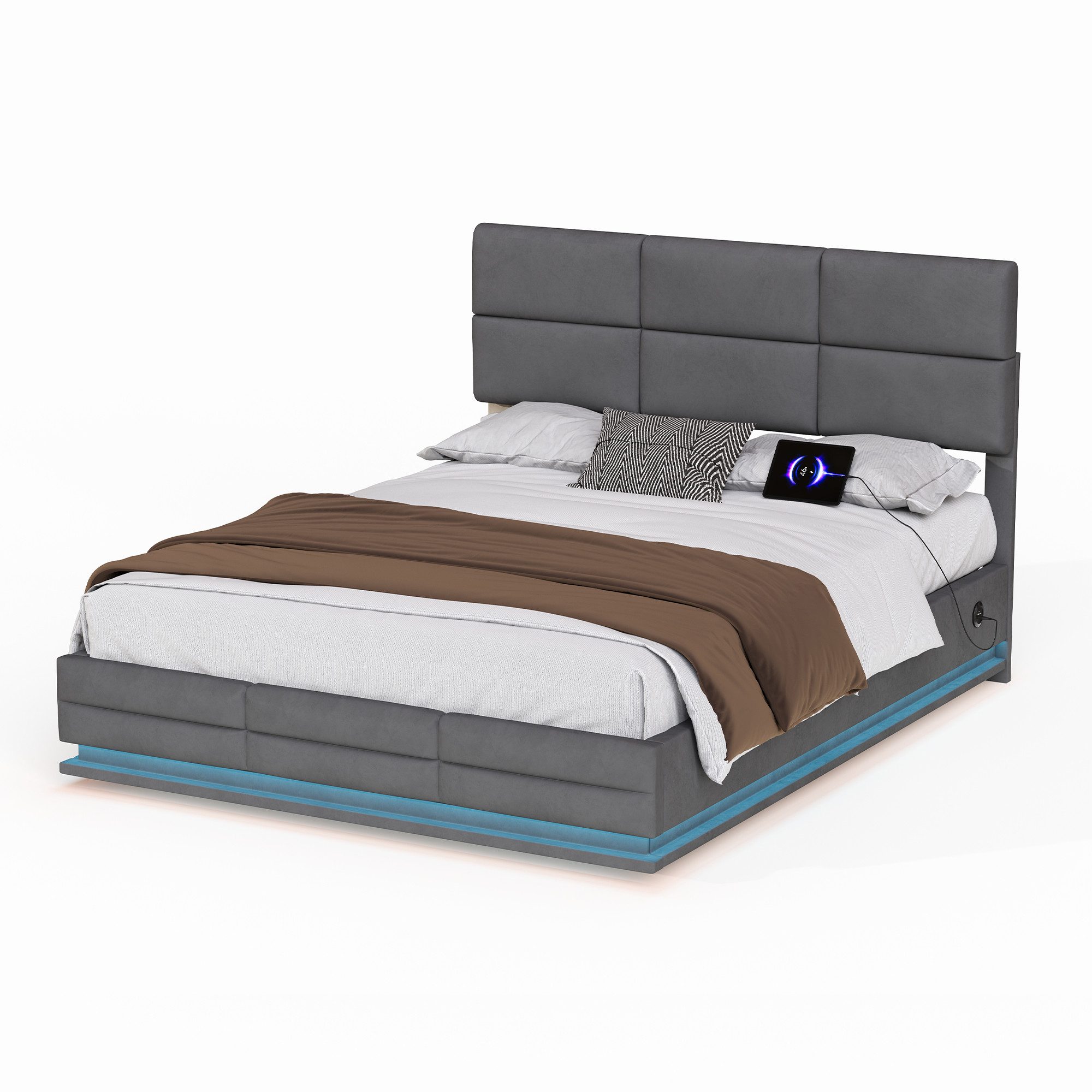 OKWISH Polsterbett Doppelbett Stauraumbett mit Lattenrost günstig online kaufen