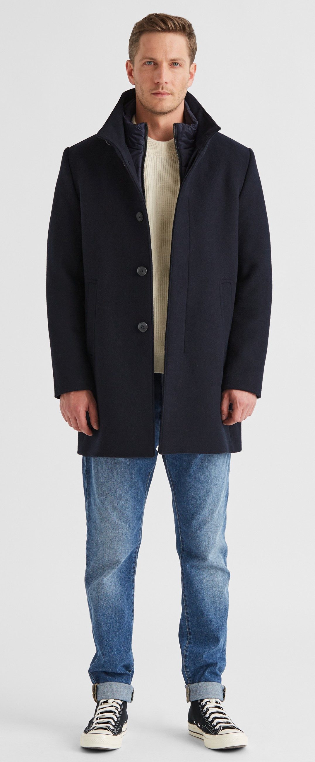 Milestone Wollmantel MSLancaster mit heraustrennbare gesteppte Blende günstig online kaufen