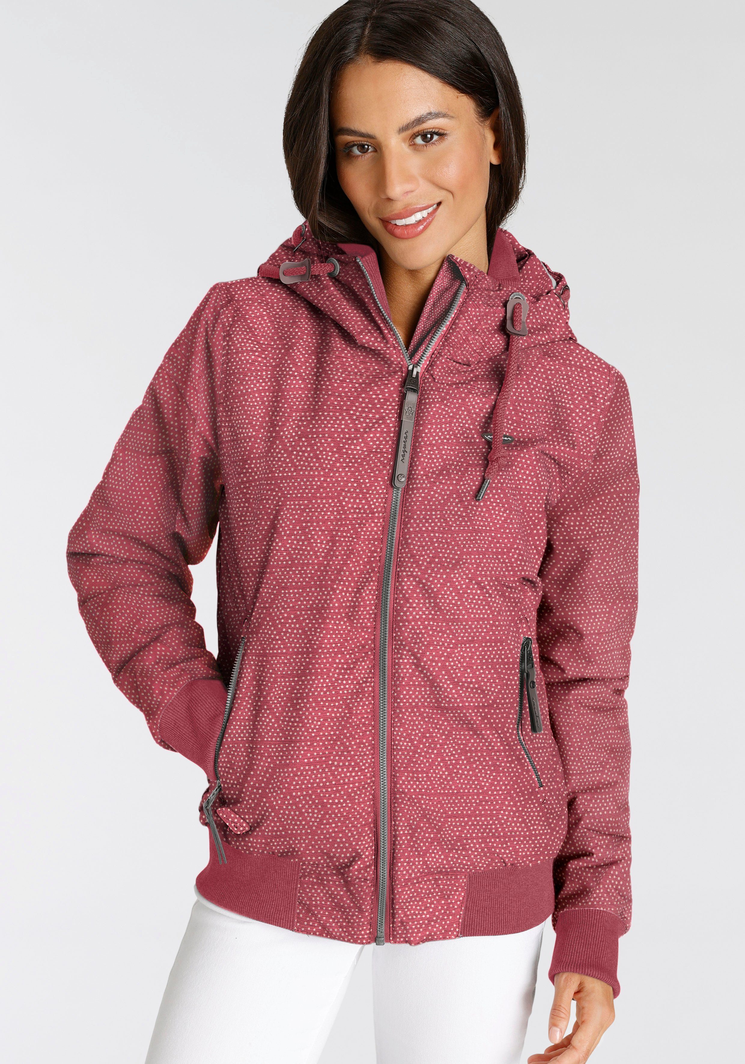 Rabatt Muster O mit NUGETTKA Outdoorjacke RASPBERRY Ragwear PRINT Pünktchen