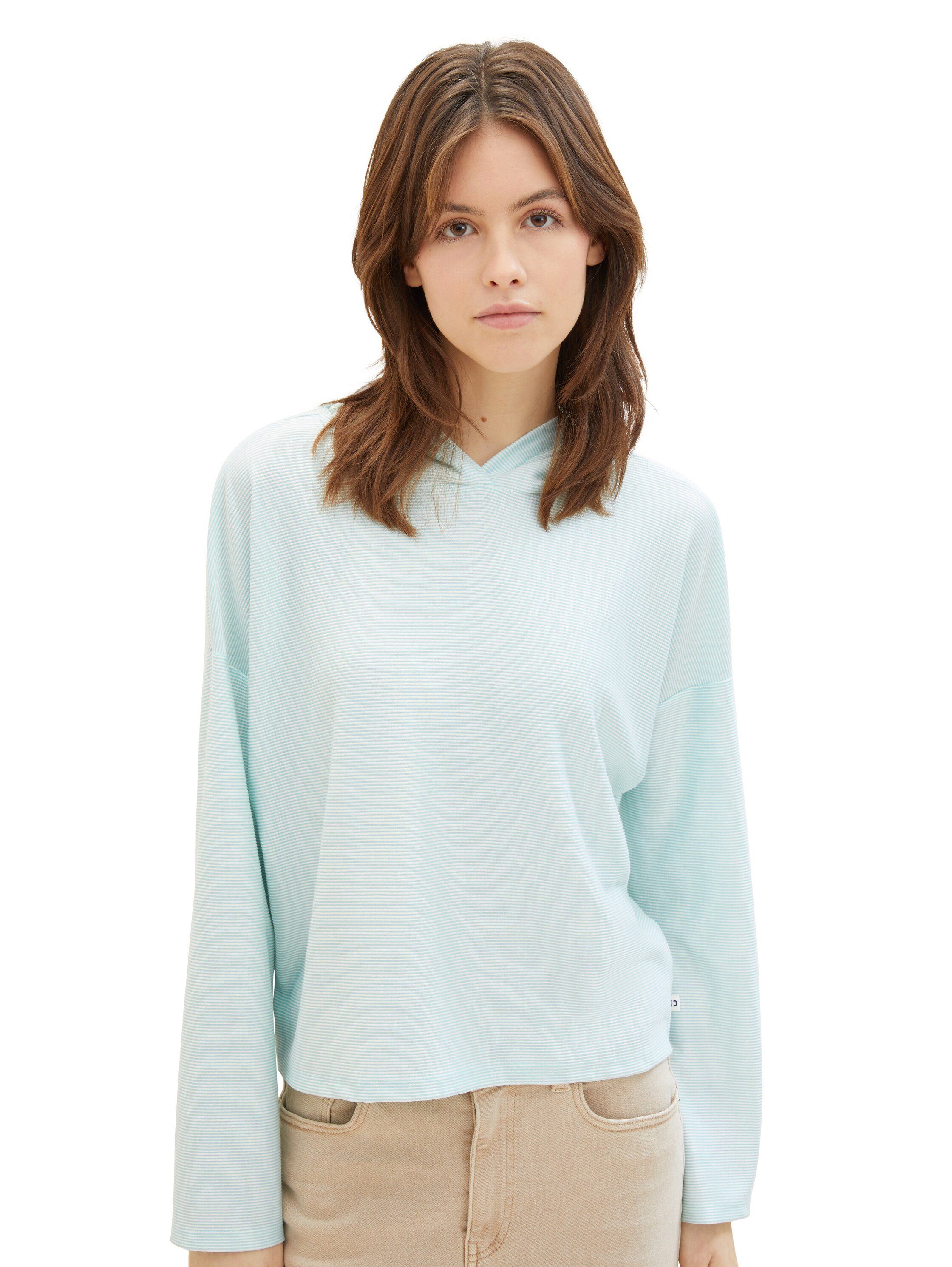TOM TAILOR Denim Kapuzenshirt mit Streifenmuster günstig online kaufen