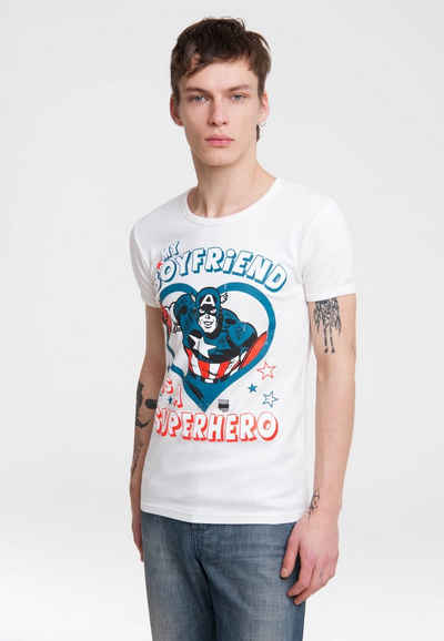 LOGOSHIRT T-Shirt mit Captain America-Frontprint