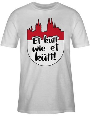 Shirtracer T-Shirt Et kütt wie et kütt! rot weiß - Kölsch Grundgesetz Köln Echte Kölner Karneval Outfit