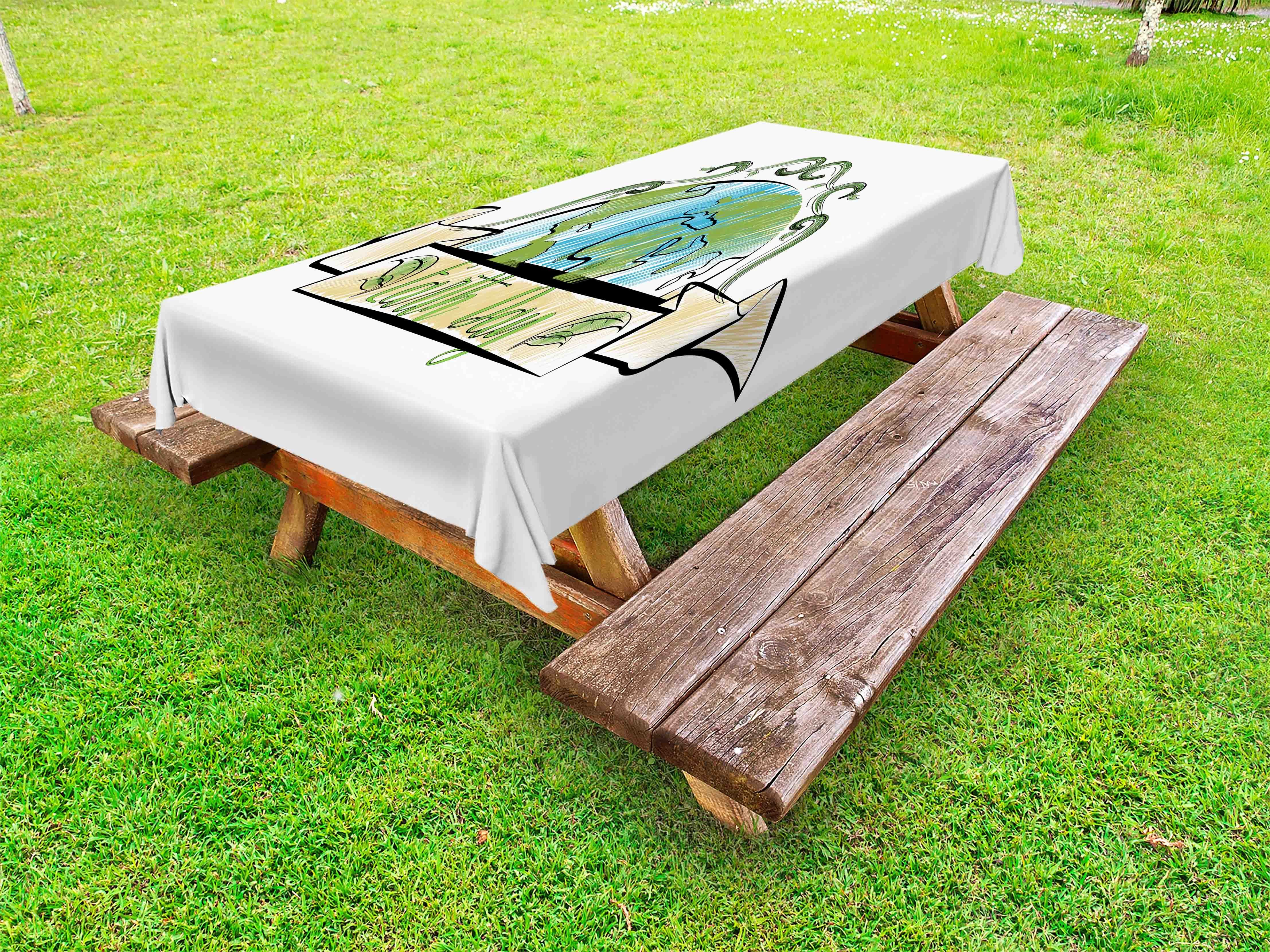 Abakuhaus Tischdecke dekorative waschbare Picknick-Tischdecke, Tag der Erde Flüchtiger-Band-Entwurf