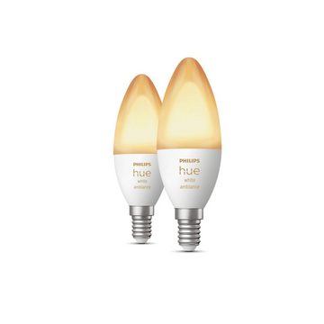 Philips LED-Leuchtmittel Philips Hue LED E14 White Ambiance Kerze 2 x 470 lm 2er Pack