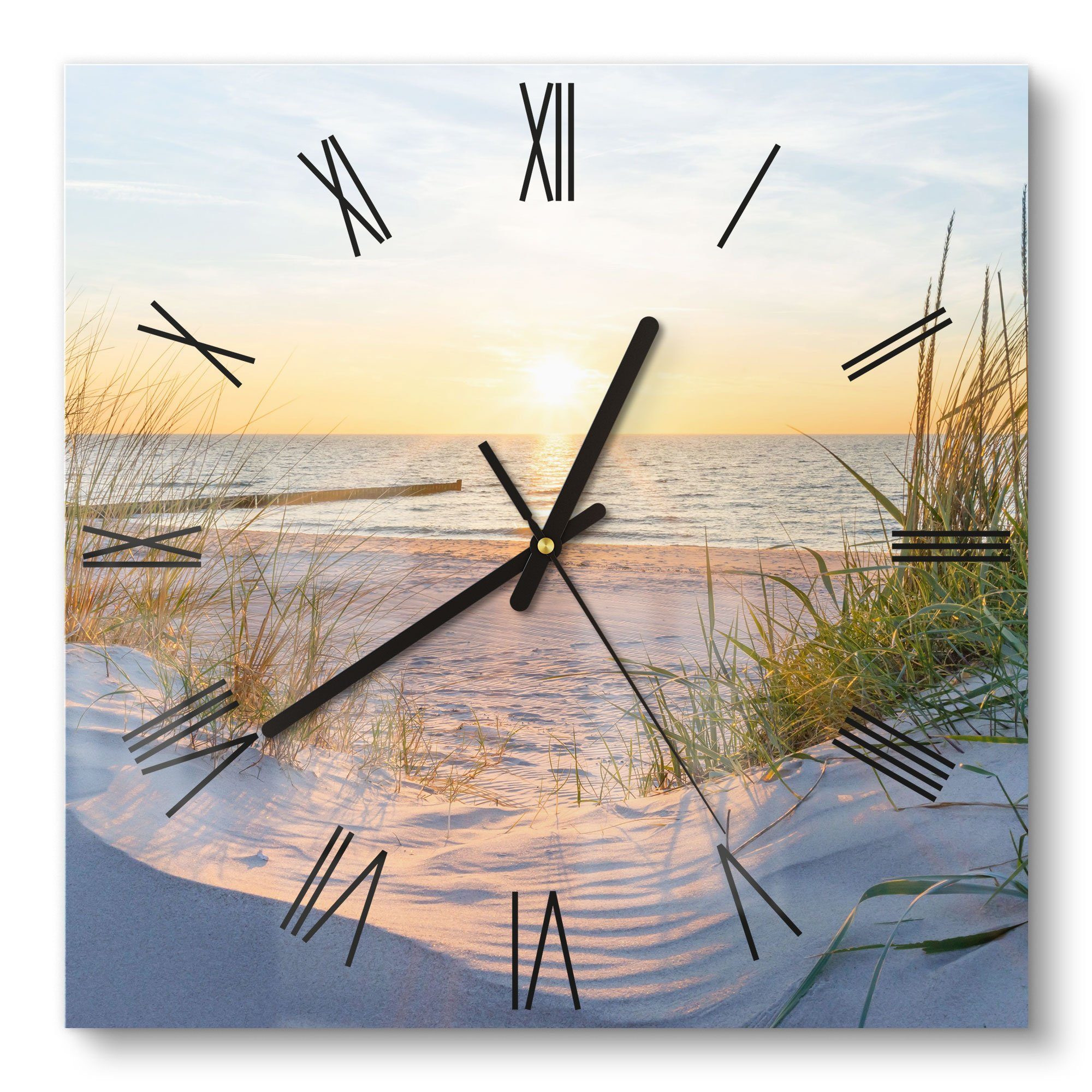 DEQORI Wanduhr 'Abendsonne an der Ostsee' günstig online kaufen