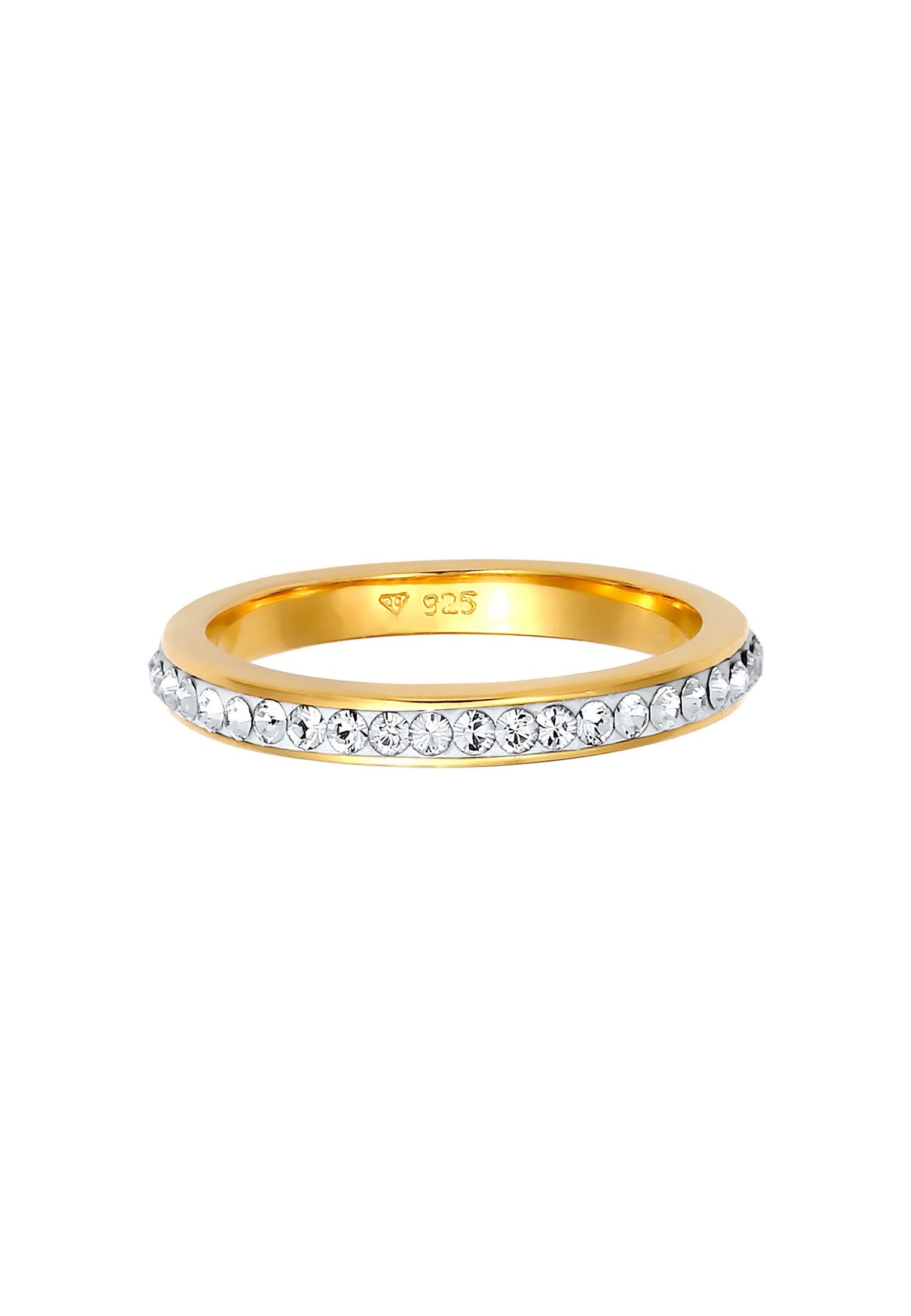 Ring 925 Elli Silber Gold Kristallen Fingerring Memoire