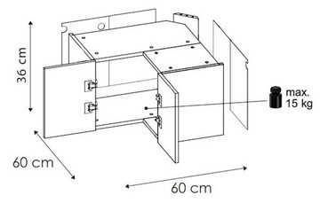 Feldmann-Wohnen Eckhängeschrank Treviso (1-St) 60x60cm Front-, Korpusfarbe und Ausführung wählbar grifflos 2-türig