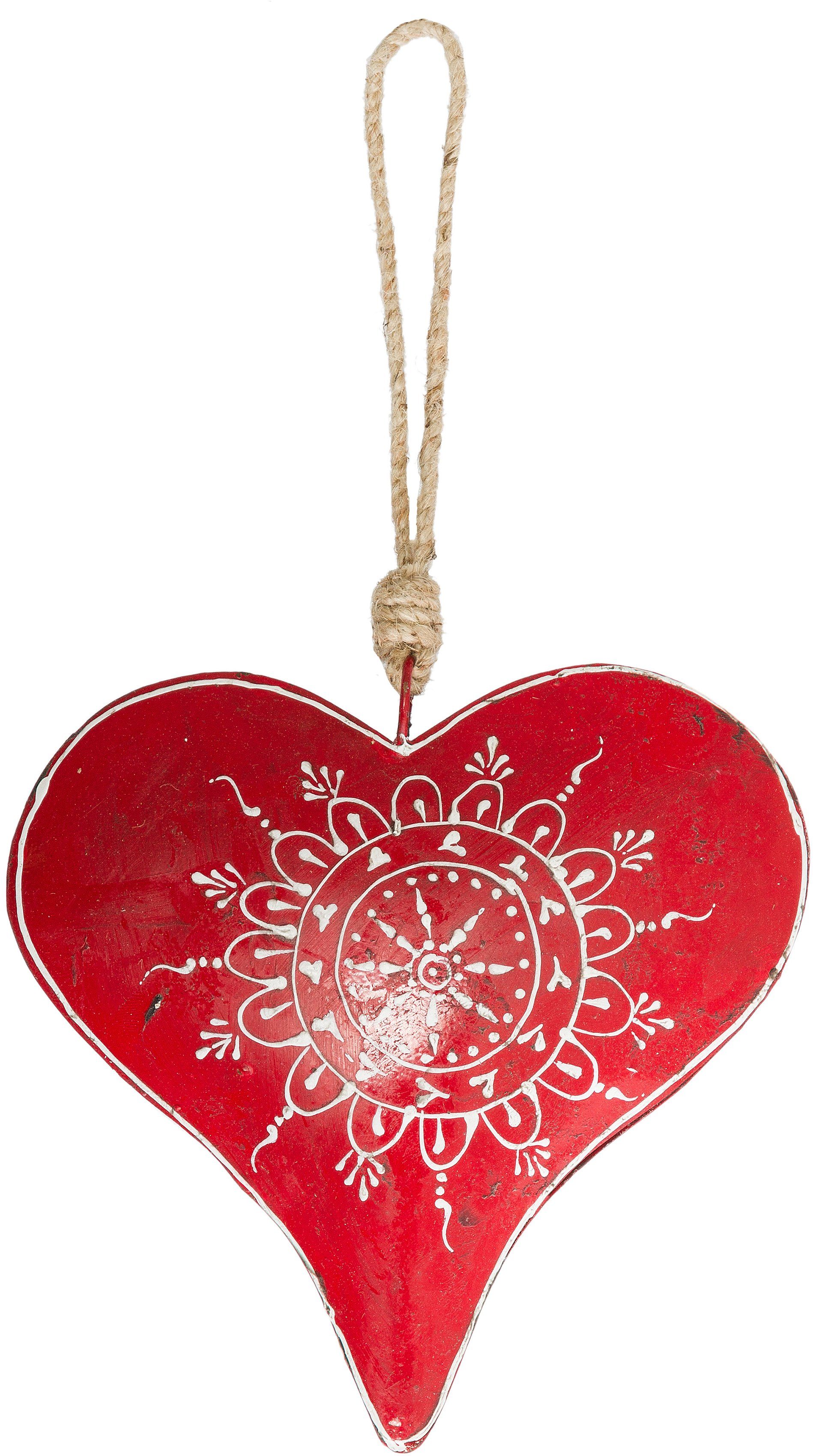 in Dekohänger Möbel & (1 cm 16 St), ca. rot Herzform, Länge Myflair Weihnachtsdeko Accessoires