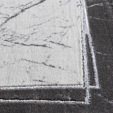 Designteppich Kurzflorteppich Carrara 710, TaraCarpet, rechteckig, Höhe: 13 mm, designer marmor Teppich Wohnzimmer Schlafzimmer bordüre 080x150 cm