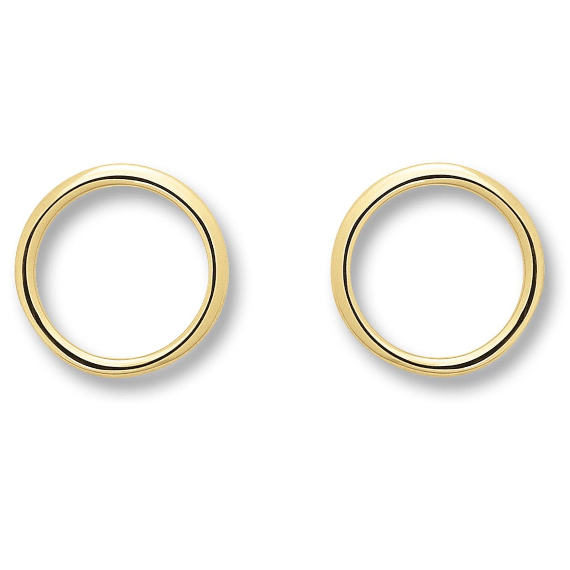 Paar Ohrhänger Kreis Ohrringe Ohrstecker aus 333 Gelbgold