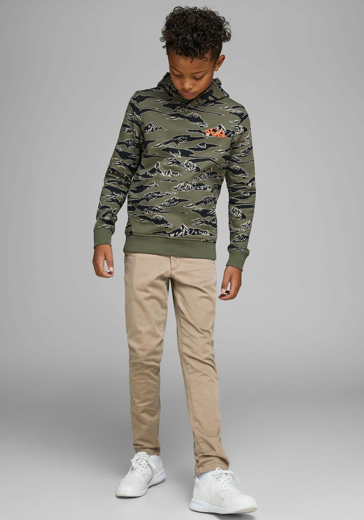 Jack & Jones Junior Chinos JPSTMARCO bequem, elastisch, pflegeleicht unifarben, modisch, slim fit, Web