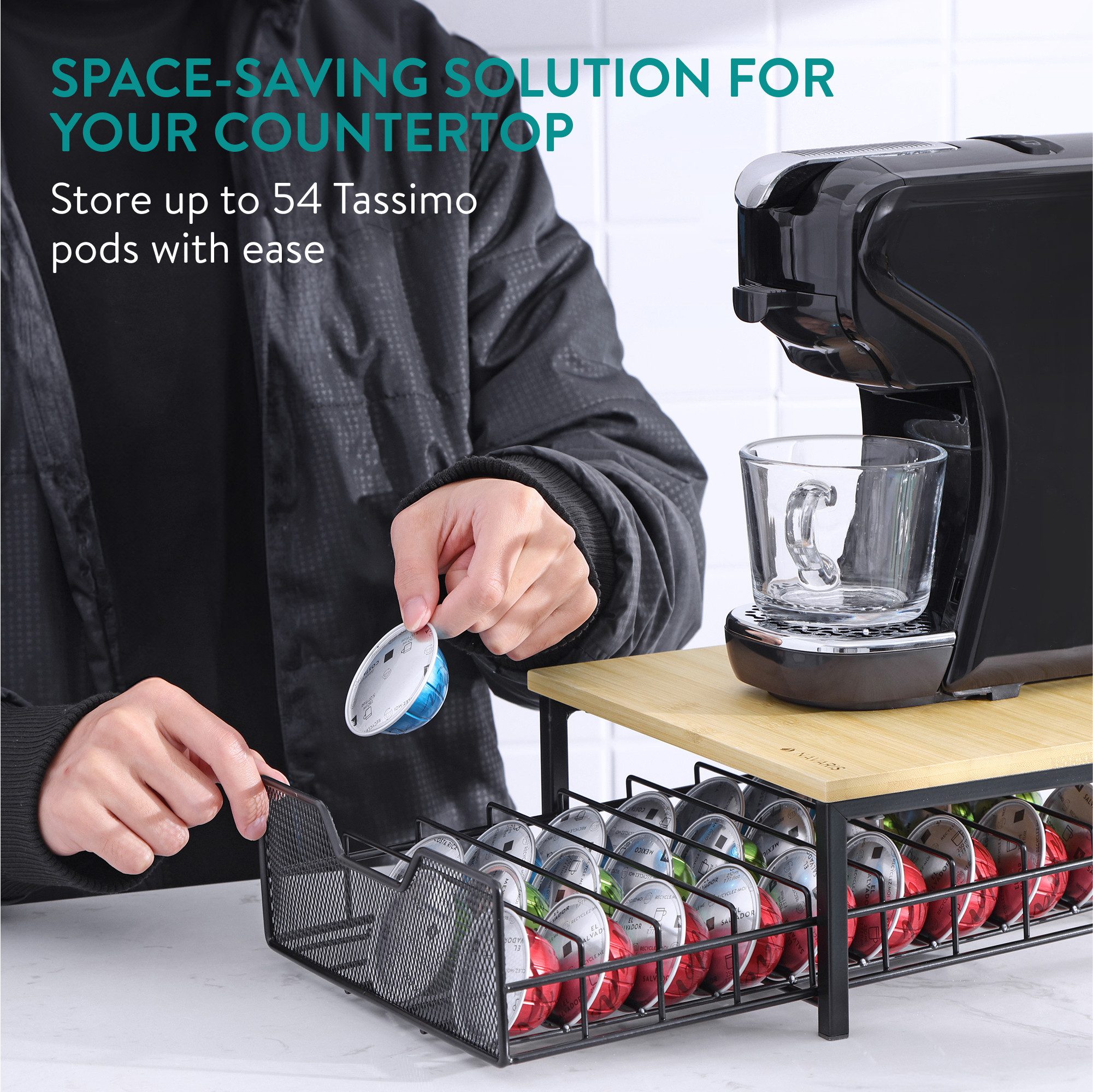 Navaris Kapselspender Bambus Kapselhalter für Tassimo Kapseln Aufbewahrung günstig online kaufen