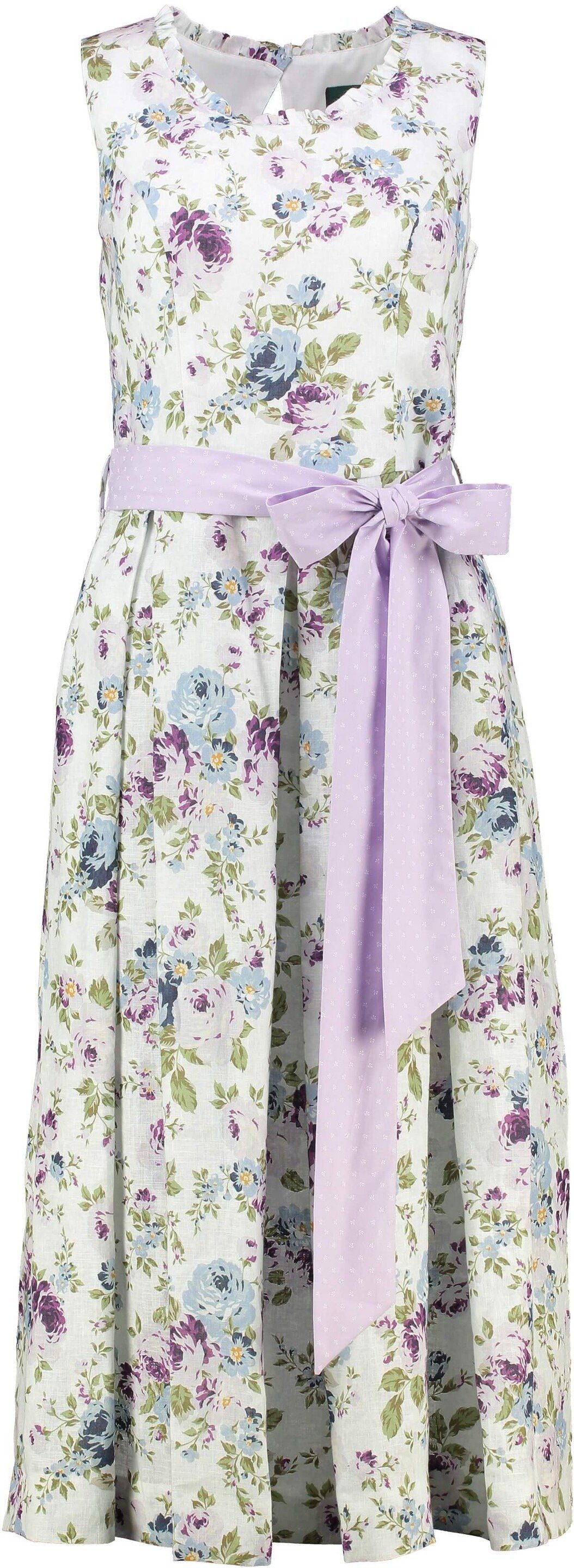 Hammerschmid Trachtenkleid HAMMERSCHMID Leinen-Kleid Malersee weiß geblümt im floralen Dessin