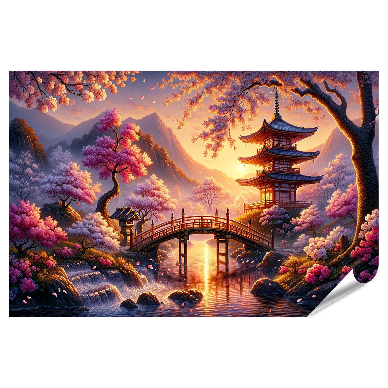 islandburner Poster Gelassenes Japan Kirschblüten in Blüte magische Saison Bilder