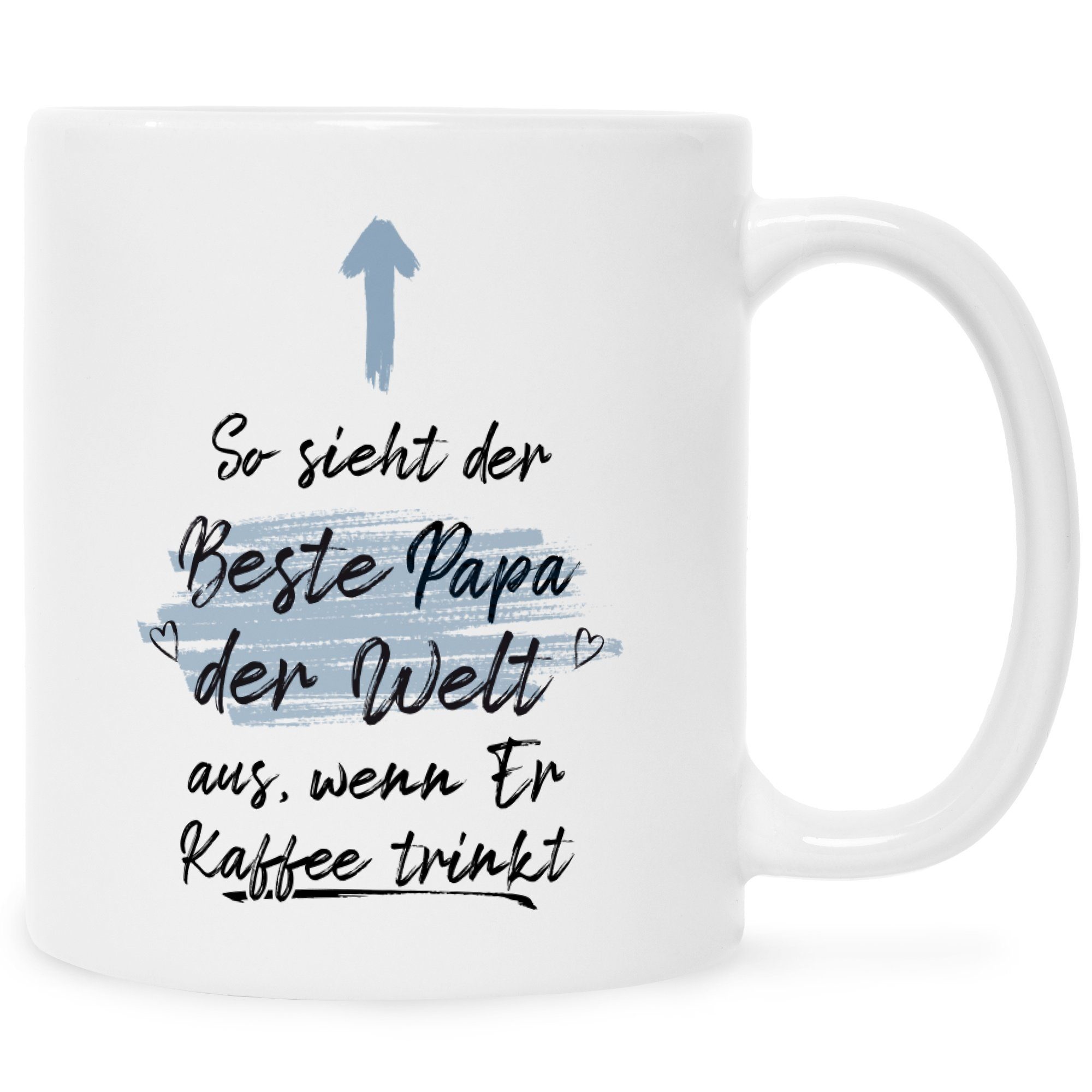 GRAVURZEILE Tasse mit Spruch - So sehen die Beste Mama & Bester Papa der Welt aus, Keramik, Papa - Farbe: Weiß