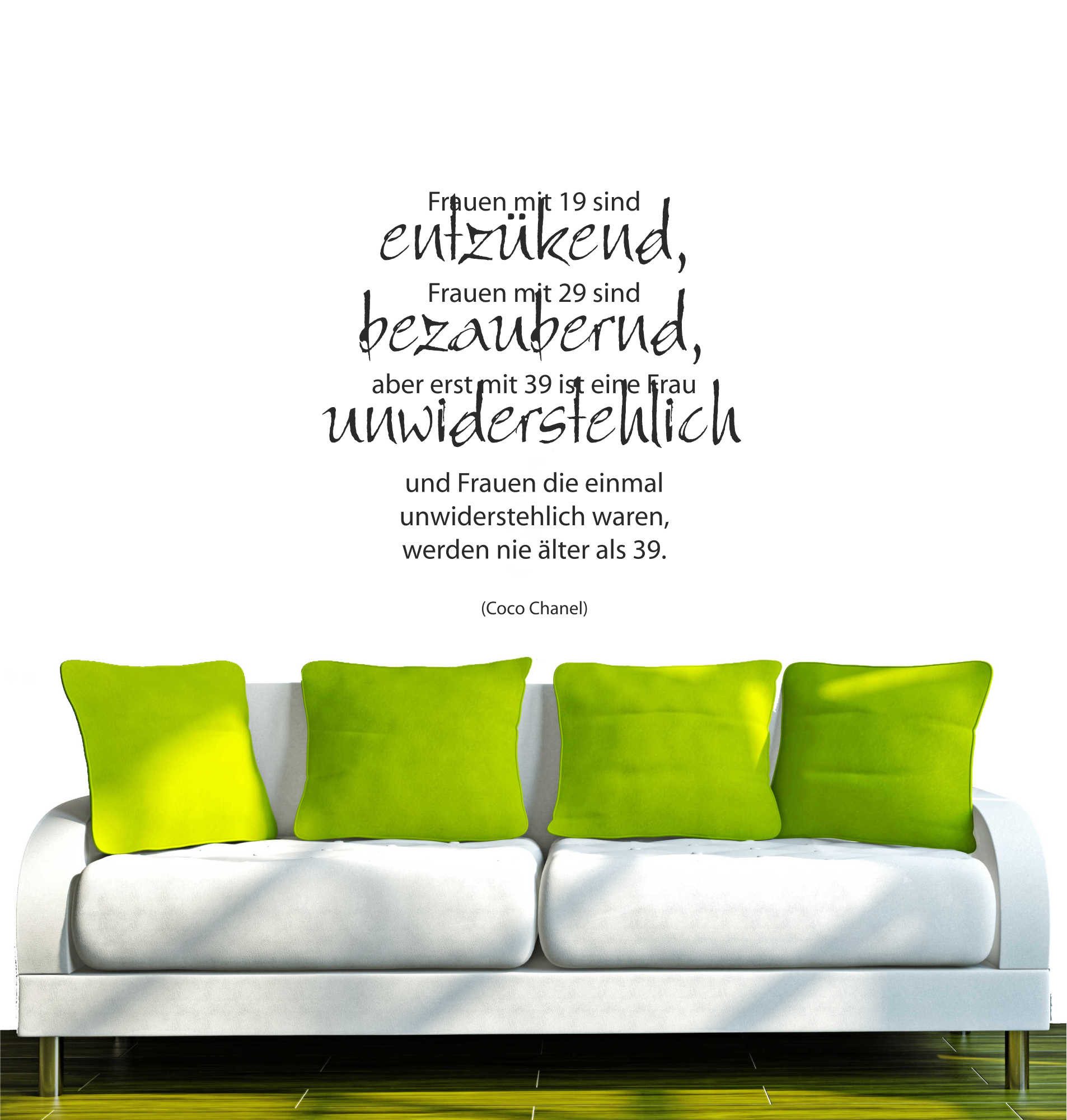 INDIGOS UG Wandtattoo Wandtattoo - Wandaufkleber - w196 Frauen mit 19 29 Spruch