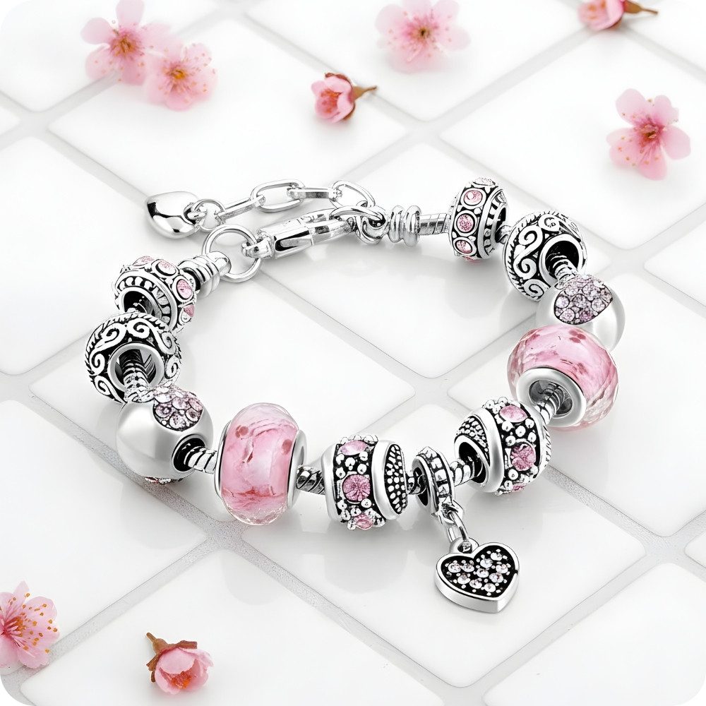 YouBella Charm-Armband Kristall Armreif Blau Silberplattiert Elegant Für Damen (Set, Modischer Kunstschmuck), Langlebiges Finish, Geeignet für alle Anlässe, Nickel- & bleifrei