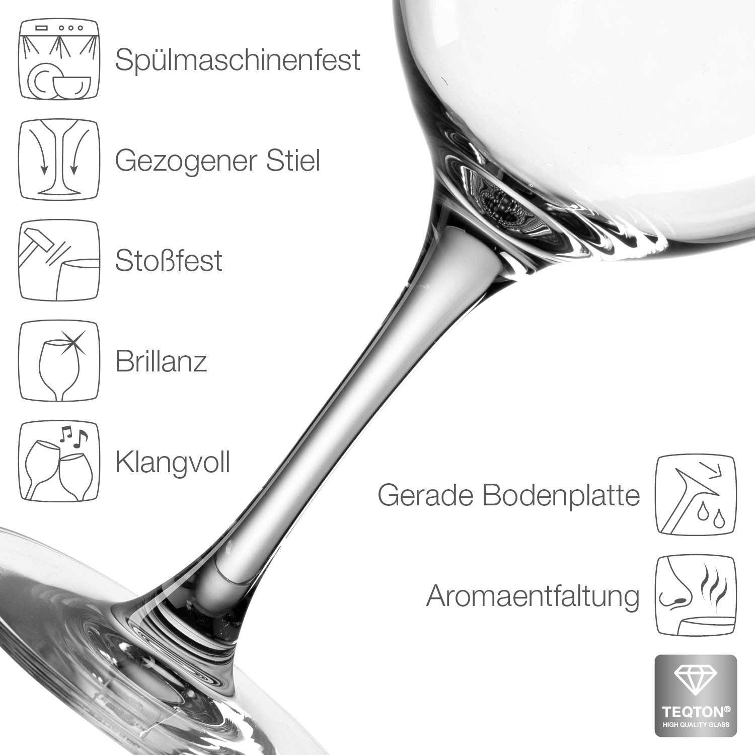 LEONARDO Rotweinglas, Kristallglas, Spülmaschinenfest