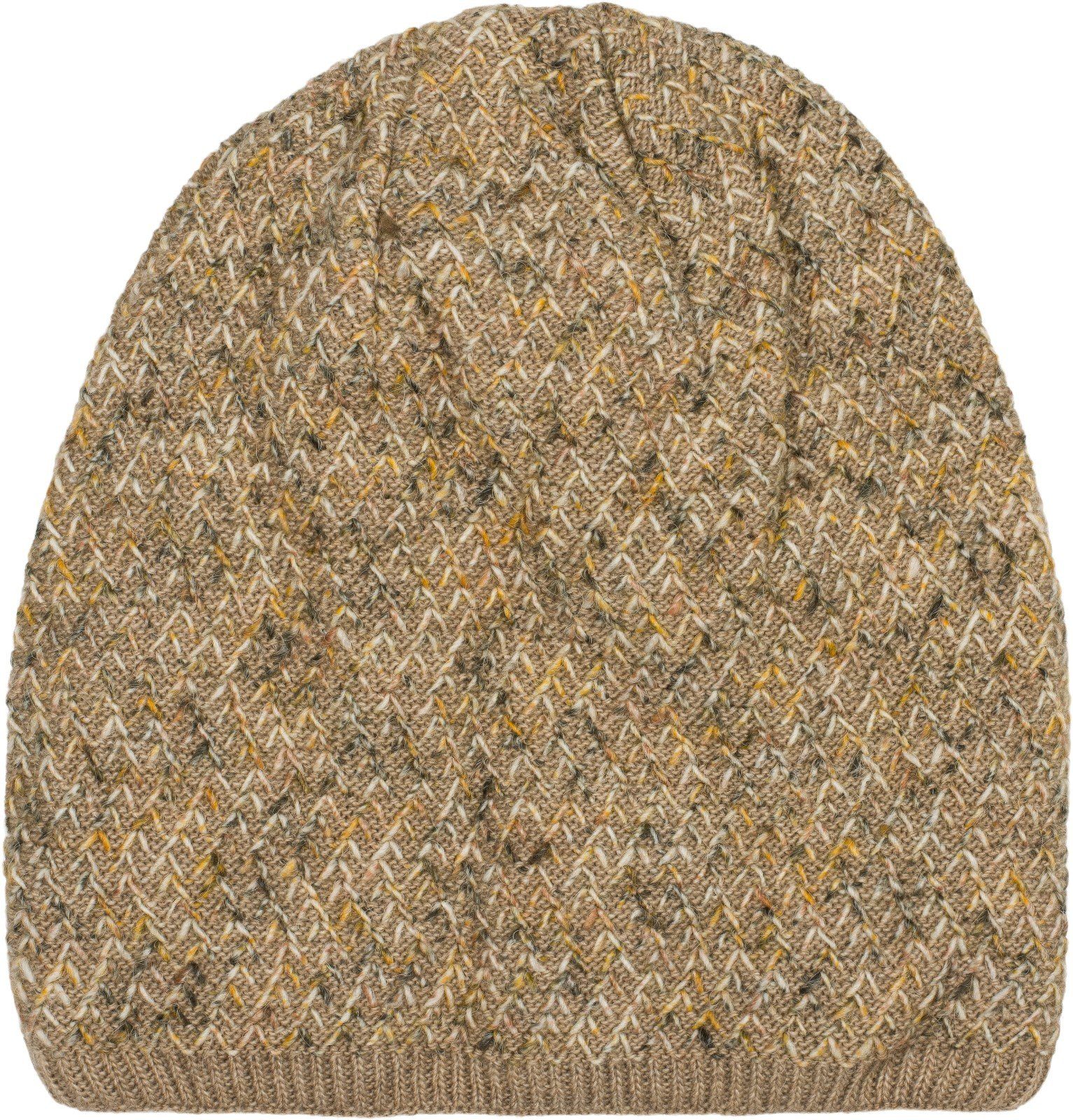 Thermo-Fleece Dreieck Bunt Braun-Beige styleBREAKER mit Strick Mütze Strickmütze Beanie (1-St)