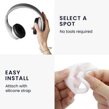 kwmobile Kopfhörer-Schutzhülle 2x Katzenohren Aufsatz für Overear Headphone, Deko Accessoire für Kopfhörer - Katzenkopfhörer Set von 2 - in Weiß