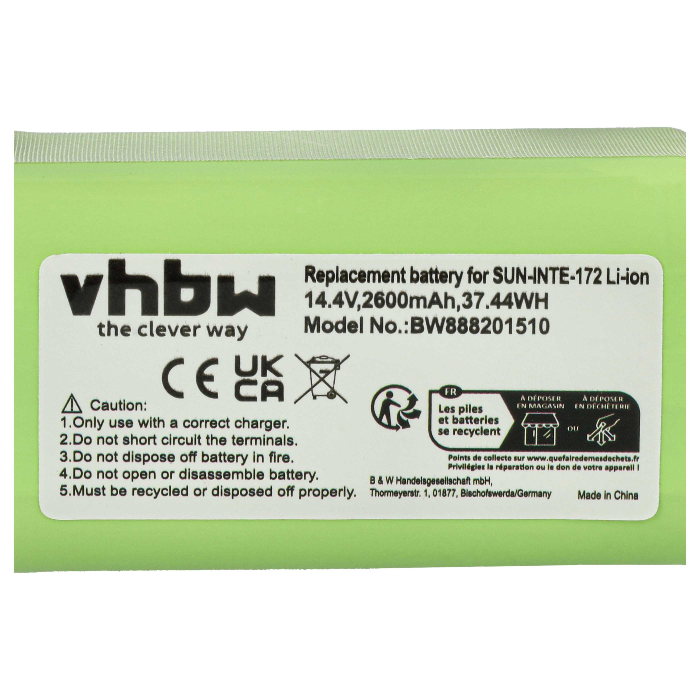 vhbw passend für Eufy RoboVac 30, 11S Max, 15C Max, 15T, 11S, 25C, 25C Max, Staubsauger-Akku Akku Li-Ion 2600 mAh (14,4 V, 1 St), Leistungsfähiger Austausch-Akk – Bild 5 von 5
