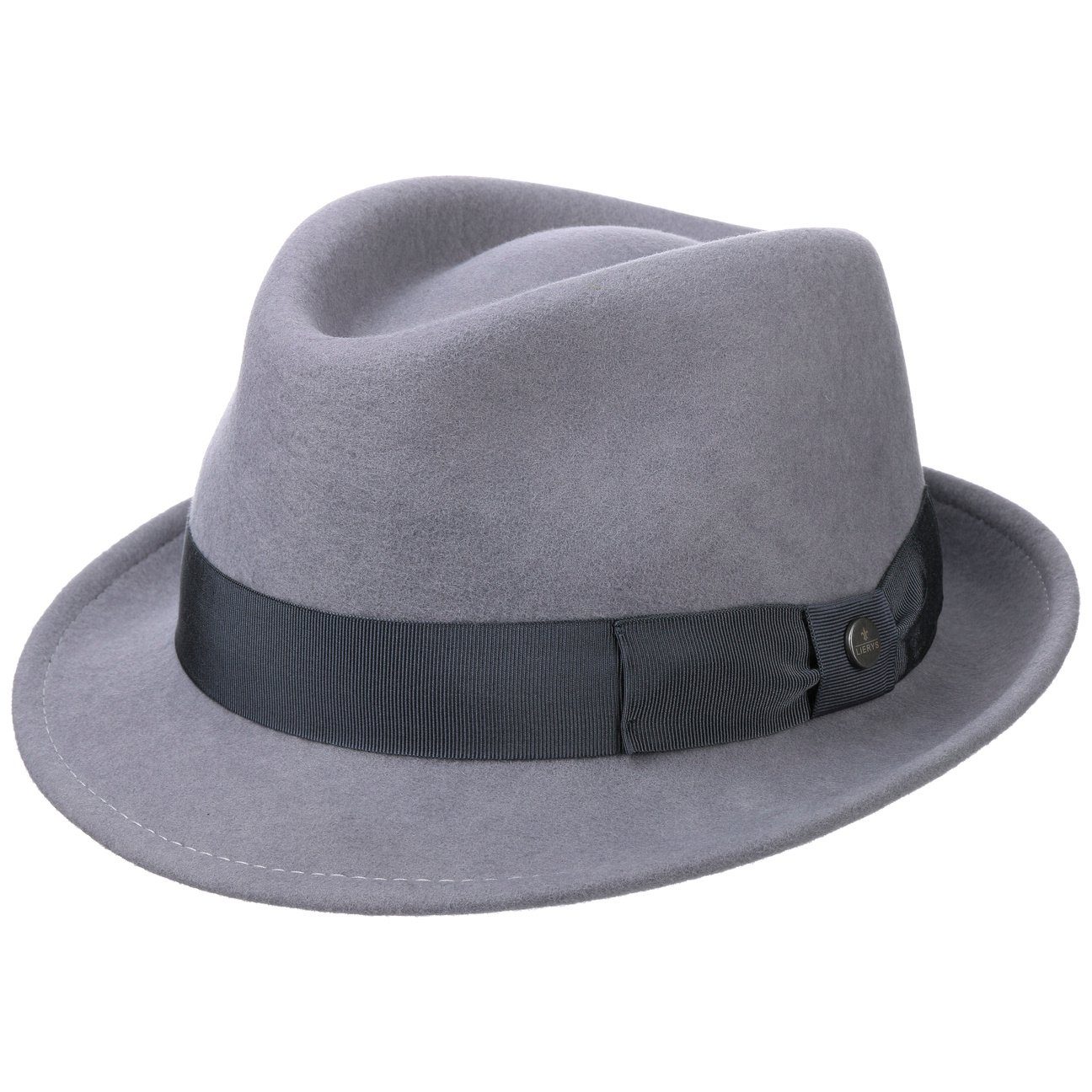 Lierys Trilby (1-St) Herrenhut mit Ripsband grau