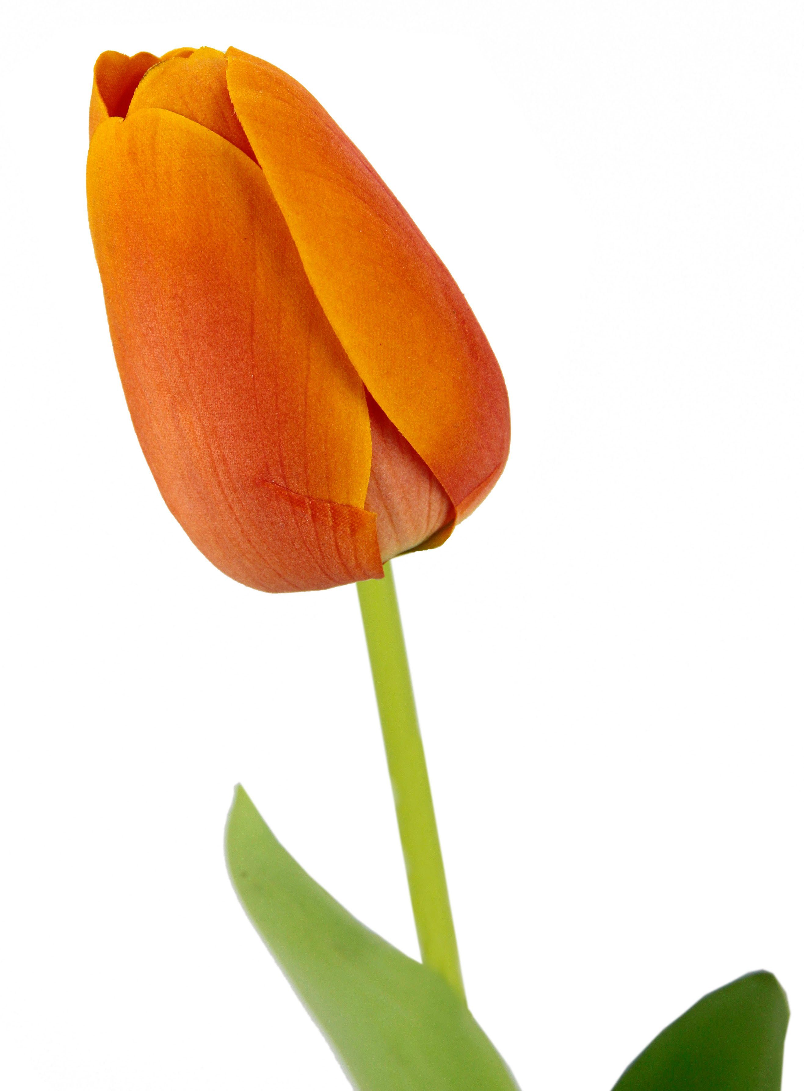 Kunstblume Real Touch Tulpen, Stielblume 67 Tulpenknospen, 5er Kunstblumen, cm, I.GE.A., künstliche Set orange Höhe