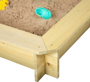 TP Toys Sandkasten, aus Holz, mit neigbarem Sonnendach