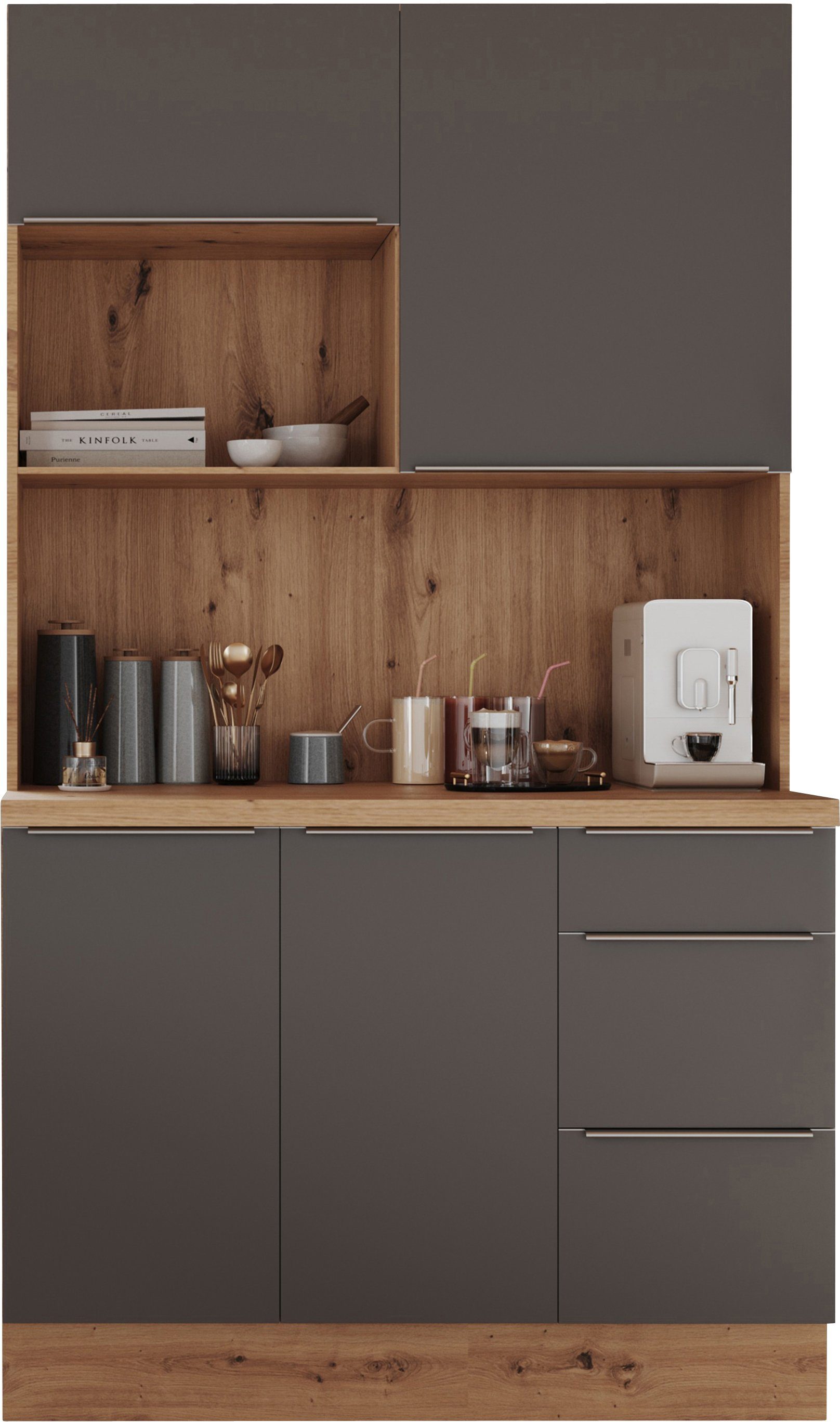 Eiche 120 Serie cm, Artisan Safado Front: Grau für Marleen RESPEKTA OTTO mit Soft-Close, Breite Matt/Korpus, in exklusiver Konfiguration aus Buffet der Arbeitsplatte: