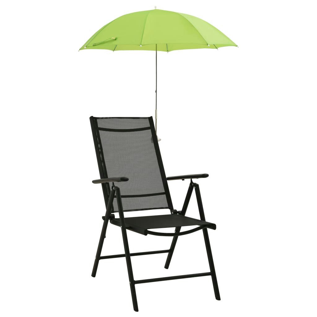 furnicato Sonnenschirm Grüner für Campingstühle 105 cm Durchmesser, 90 cm, Rostgeschützter Gartenschirm mit Klemme und stabilen Stahlrippen