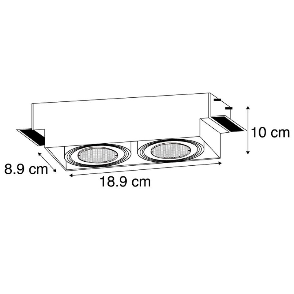 Qazqa LED Einbaustrahler Oneon honey, Smarte Leuchte, LED wechselbar, Extra-Warmweiß, QAZQA Downlight, gu10, Schwarz, Stahl, Modern