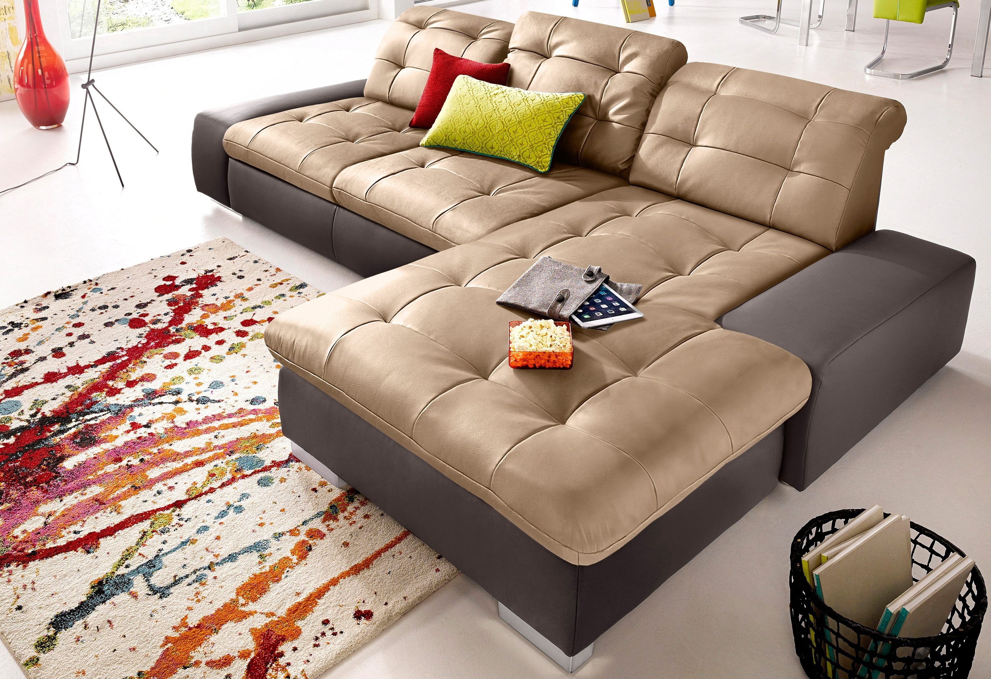 sit&more Ecksofa Palomino L-Form, wahlweise XL oder XXL und mit Bettfunktion