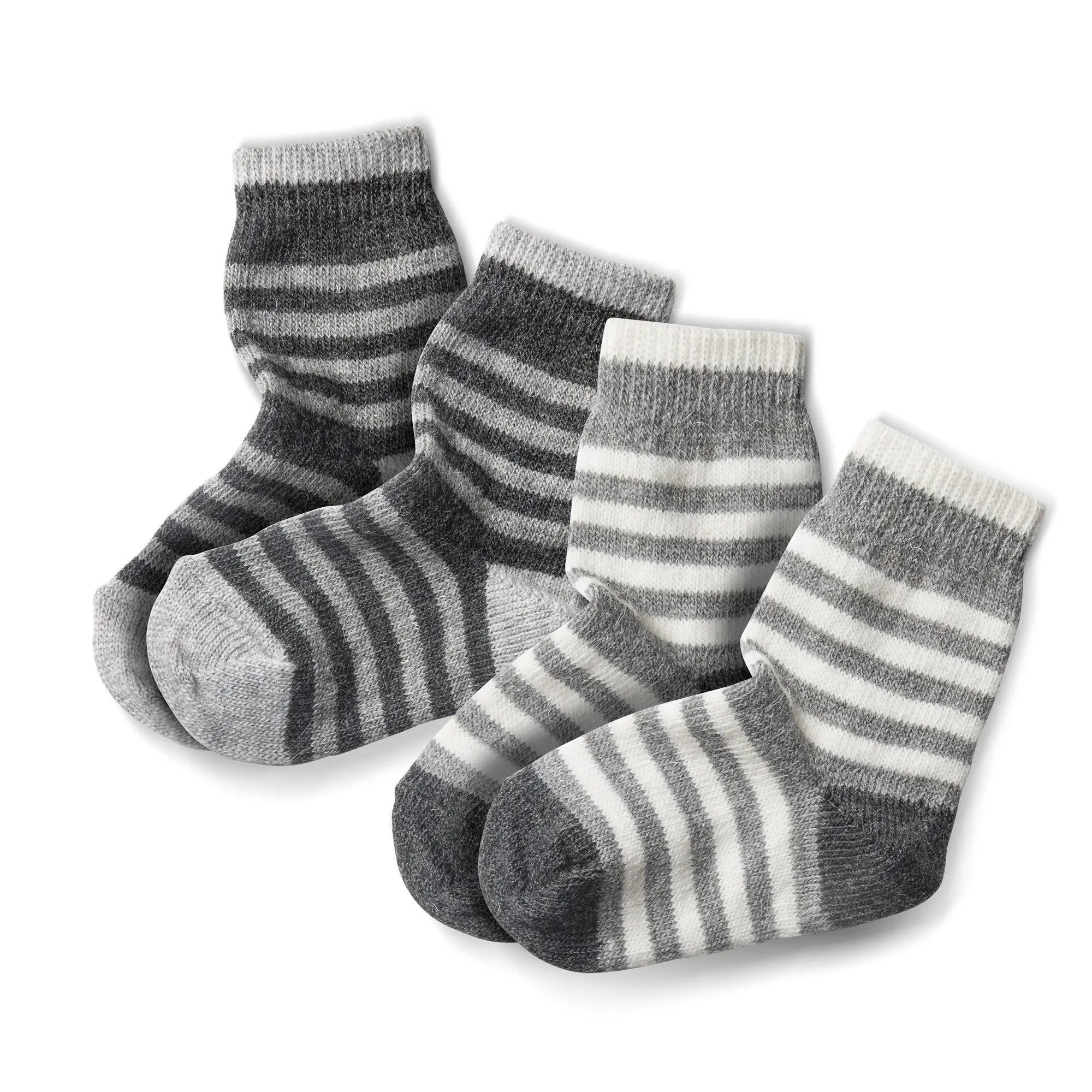 Fellhof Freizeitsocken Alpaka-Socken gestreift 2er Pack Kinder (1 Doppelpack, 1-Paar, 1 Doppelpack) hoher Alpaka-Wollanteil