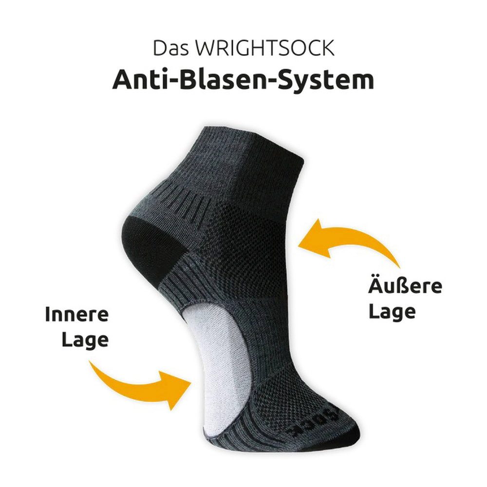 Wrightsock Sportsocken Quarter Coolmesh II (dünn, atmungsaktiv, bequem) blau/schwarz/weiss – Bild 2 von 2