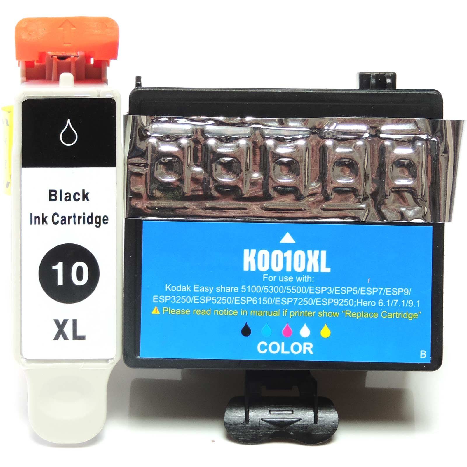 4-Farben Tonerkartusche Multipack Gigao Magent Kodak (Cyan, Kompatibel 10XL (Schwarz, Color