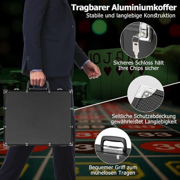 KOMFOTTEU Spiel, 300 Stück Pokerset, Pokerkoffer