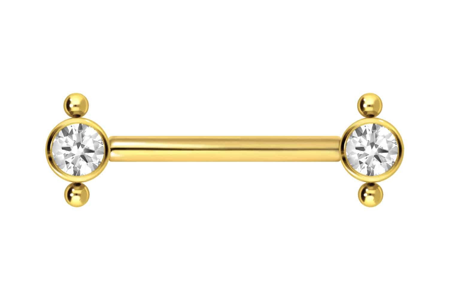 PIERCINGLINE Brustwarzenpiercing Titan Barbell mit Push Fit KRISTALL + 2 KU günstig online kaufen