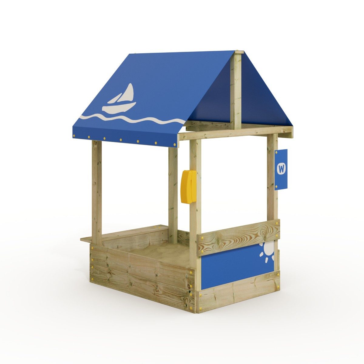Wickey Sandkasten Dinky (New Version) – Holz-Sandkasten mit UV-Schutzdach, (Verstellbares Dach für optimalen Sonnen- & Regenschutz, - Verschiedene Varianten ohne/mit integriertem Picknicktisch), Kesseldruckimprägniertes Holz für hohe Langlebigkeit