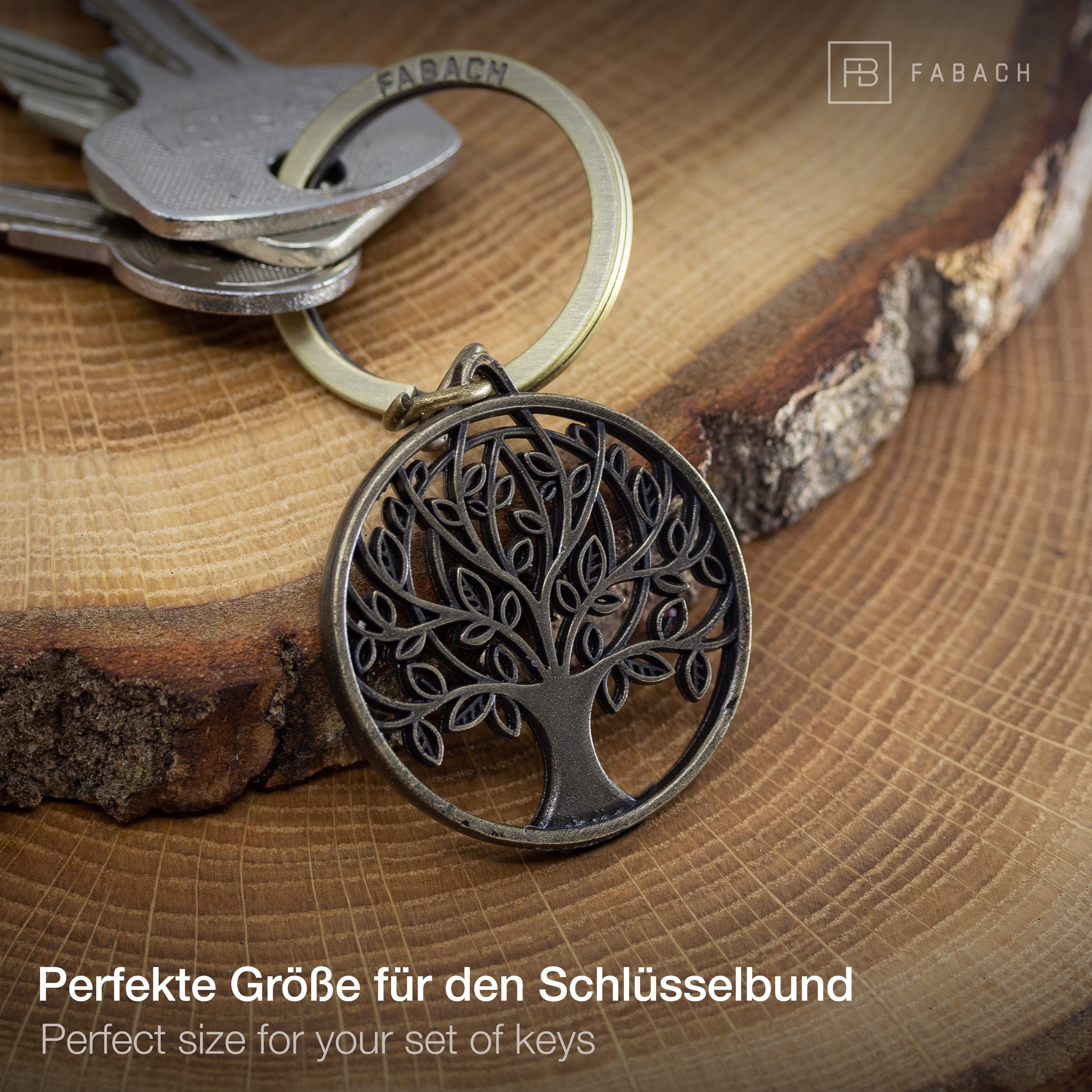 Antique Anhänger FABACH Lebensbaum des "Autumn" Baum Schlüsselanhänger - als Bronze Glücksbringer Lebens