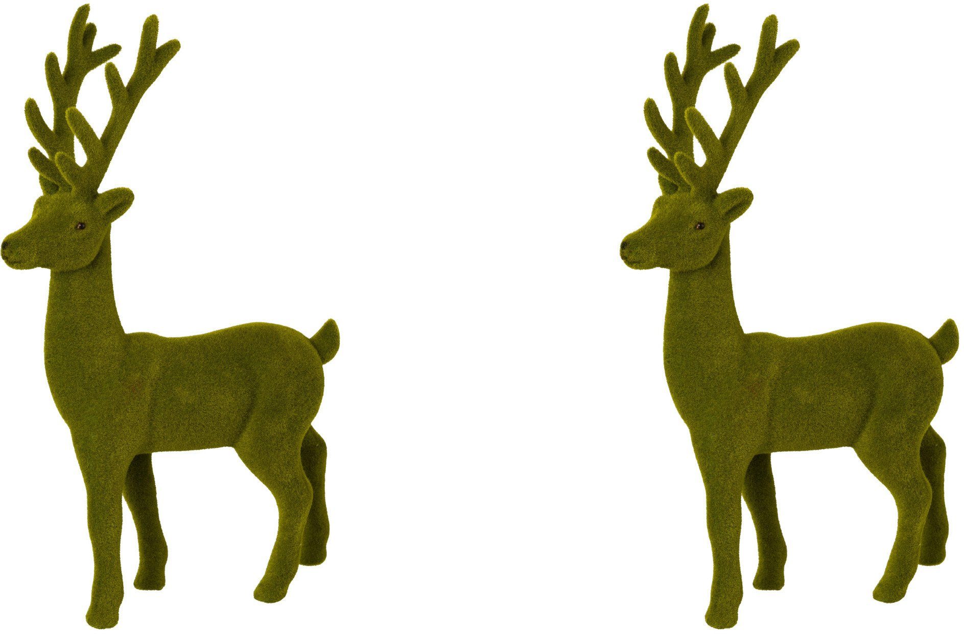 29 Samtoberfläche, Dekofigur (2 feiner Weihnachtsfigur Höhe Weihnachtsdeko St), cm deco Hirsch, Creativ mit jade